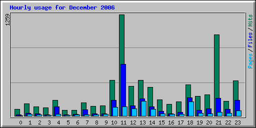 Hourly usage for December 2006