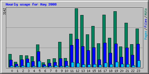 Hourly usage for May 2008