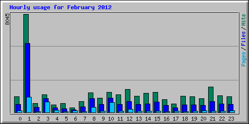 Hourly usage for February 2012