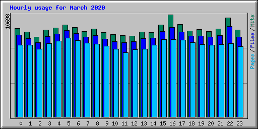 Hourly usage for March 2020